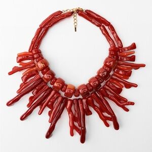 Sold Out Zara Coral Effect Resin Necklaces (set of 2)
